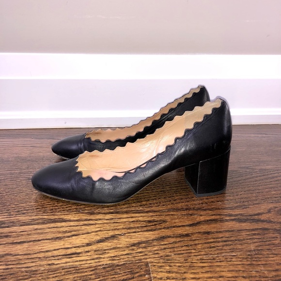 💠 Chloe Lauren Scallop Block Heel Pump - Picture 2 of 8